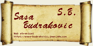 Saša Budraković vizit kartica